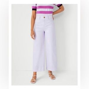 Ann Taylor Wide Leg High Rise Lilac Stretch Pants